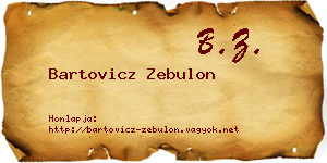 Bartovicz Zebulon névjegykártya